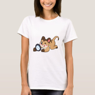 Meerkat met vergrootglas t-shirt