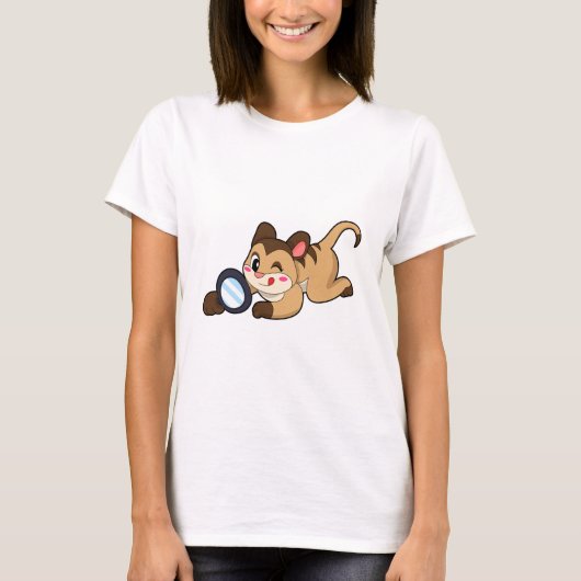 Meerkat met vergrootglas t-shirt (Voorkant)