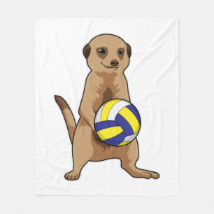 Meerkat met volleybal fleece deken