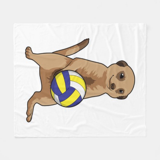 Meerkat met volleybal fleece deken (Voorkant (Horizontaal))