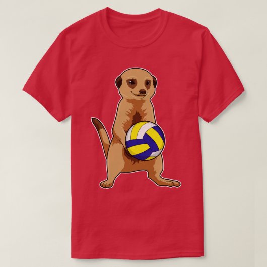 Meerkat met volleybal t-shirt (Design voorkant)