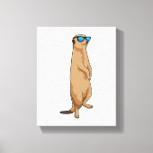 Meerkat met zonnebril canvas afdruk (Voorkant)
