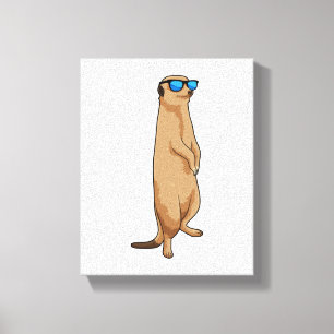 Meerkat met zonnebril canvas afdruk