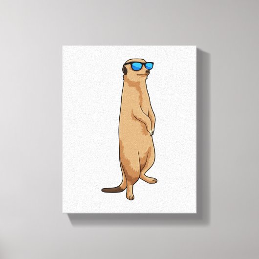 Meerkat met zonnebril canvas afdruk (Voorkant)