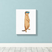 Meerkat met zonnebril canvas afdruk (Insitu (Houten vloer))