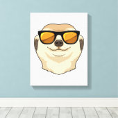 Meerkat met zonnebril canvas afdruk (Insitu (Houten vloer))