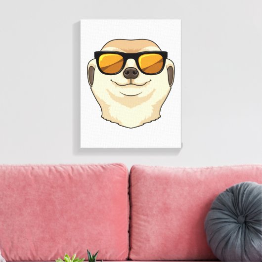 Meerkat met zonnebril canvas afdruk (Insitu (Woonkamer))