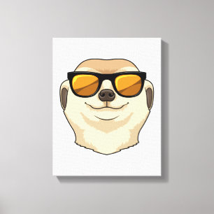 Meerkat met zonnebril canvas afdruk