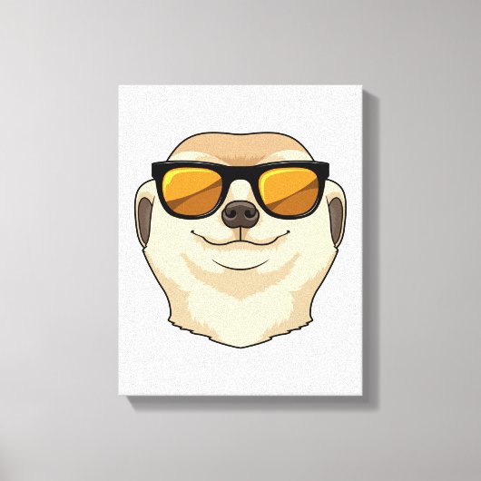Meerkat met zonnebril canvas afdruk (Voorkant)