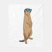 Meerkat met zonnebril fleece deken (Voorkant)