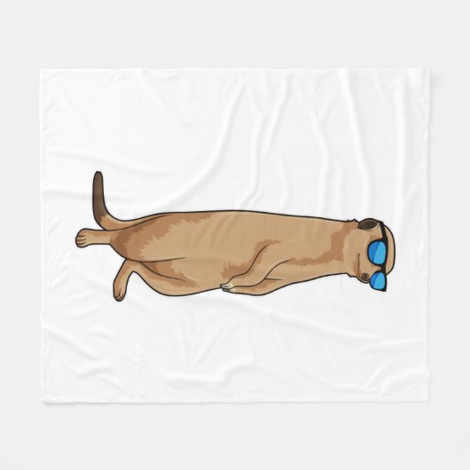 Meerkat met zonnebril fleece deken (Voorkant (Horizontaal))