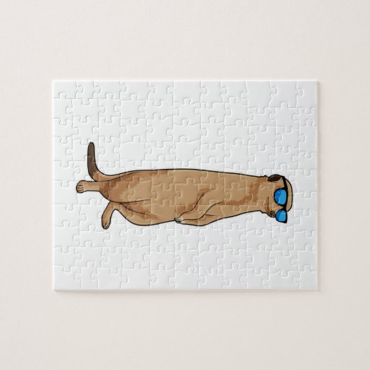 Meerkat met zonnebril legpuzzel (Horizontaal)