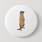 Meerkat met zonnebril ronde button 7,6 cm (Voorkant)