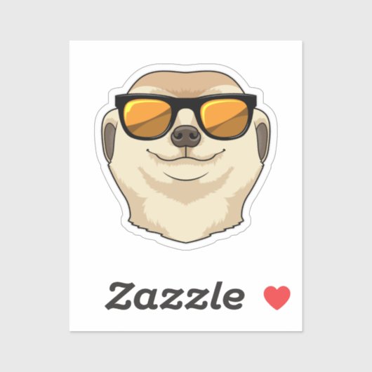 Meerkat met zonnebril sticker (Vel)