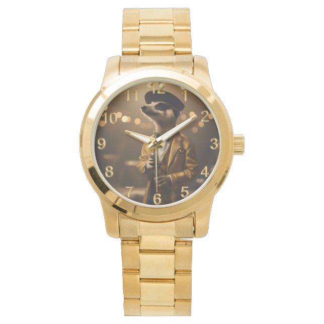 Meerkat Moonlight: Serenade van een Crooner Horloge (Voorkant)