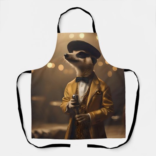 Meerkat Moonlight: Serenade van een Crooner Schort (Voorkant)