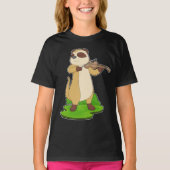 Meerkat Musician Violin T-shirt (Voorkant)