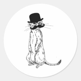 Meerkat onder dekking ronde sticker