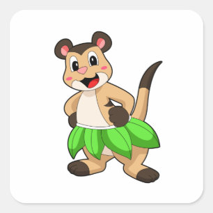 Meerkat op Ballet Dance Vierkante Sticker