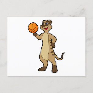 Meerkat op Basketball Sports Briefkaart