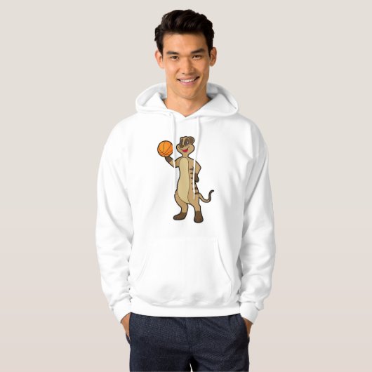 Meerkat op Basketball Sports Hoodie (Voorkant volledig)