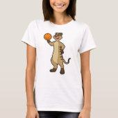 Meerkat op Basketball Sports T-shirt (Voorkant)