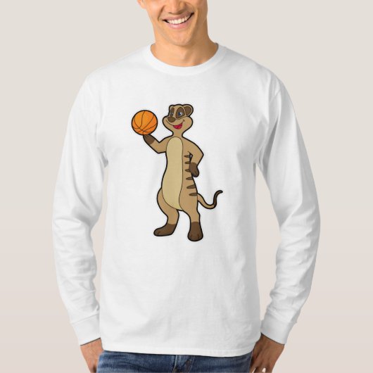 Meerkat op Basketball Sports T-shirt (Voorkant)