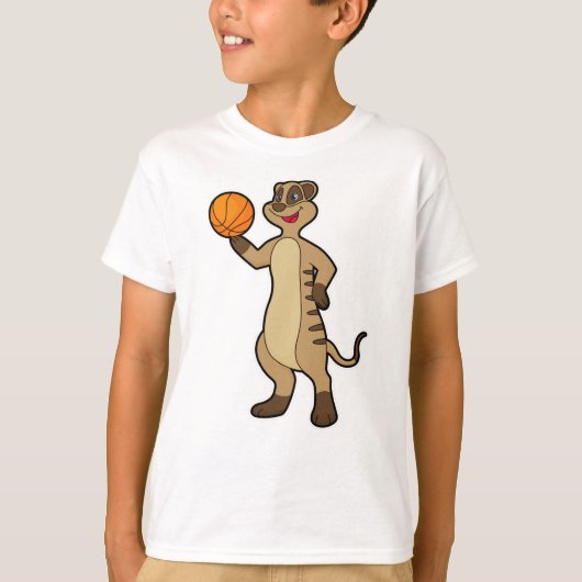 Meerkat op Basketball Sports T-shirt (Voorkant)