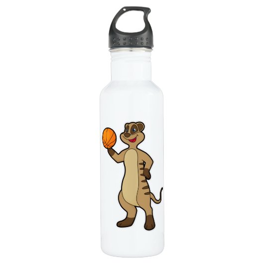 Meerkat op Basketball Sports Waterfles (Voorkant)
