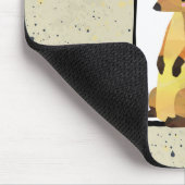 Meerkat op beige achtergrond met monogram muismat (Hoek)