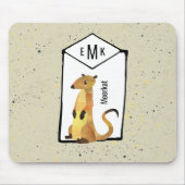 Meerkat op beige achtergrond met monogram muismat (Voorkant)