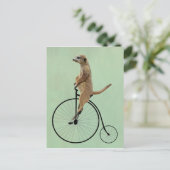 Meerkat op Black Penny Farthing 2 Briefkaart (Staand voorkant)