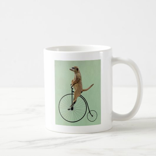 Meerkat op Black Penny Farthing 2 Koffiemok (Rechts)