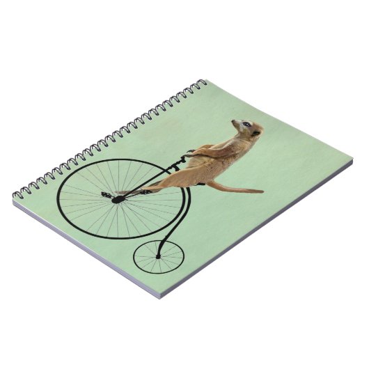 Meerkat op Black Penny Farthing 2 Notitieboek (Linkerzijde)