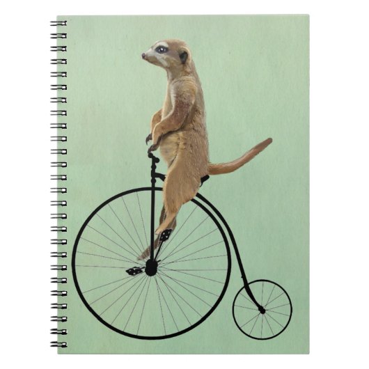 Meerkat op Black Penny Farthing 2 Notitieboek (Voorkant)