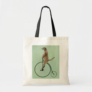 Meerkat op Black Penny Farthing 2 Tote Bag
