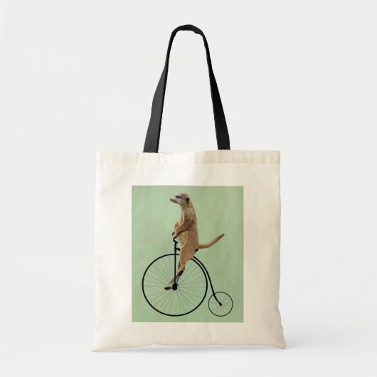 Meerkat op Black Penny Farthing 2 Tote Bag (Voorkant)