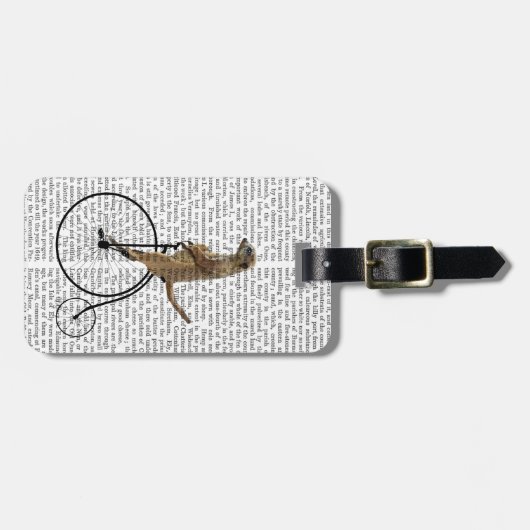 Meerkat op Black Penny Farthing Bagagelabel (Voorkant horizontaal)