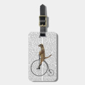 Meerkat op Black Penny Farthing Bagagelabel (Voorkant verticaal)