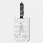 Meerkat op Black Penny Farthing Bagagelabel (Achterkant verticaal)