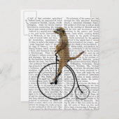 Meerkat op Black Penny Farthing Briefkaart (Voorkant / Achterkant)