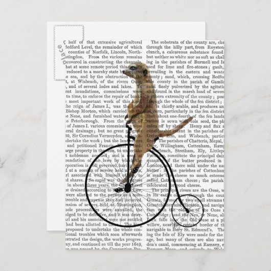 Meerkat op Black Penny Farthing Briefkaart (Voorkant / Achterkant)