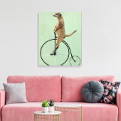 Meerkat op Black Penny Farthing Canvas Afdruk (Insitu (Woonkamer))