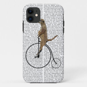 Meerkat op Black Penny Farthing iPhone 11 Hoesje