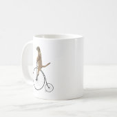 Meerkat op Black Penny Farthing Koffiemok (Voorkant links)