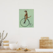 Meerkat op Black Penny Farthing Poster (Keuken)