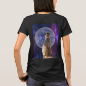 Meerkat op Blue Full Moon Night, T-shirt (Achterkant)