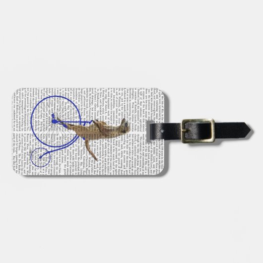 Meerkat op Blue Penny Farthing Bagagelabel (Voorkant horizontaal)