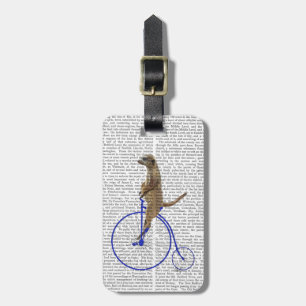 Meerkat op Blue Penny Farthing Bagagelabel