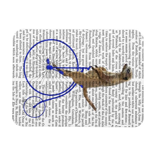 Meerkat op Blue Penny Farthing Magneet (Horizontaal)